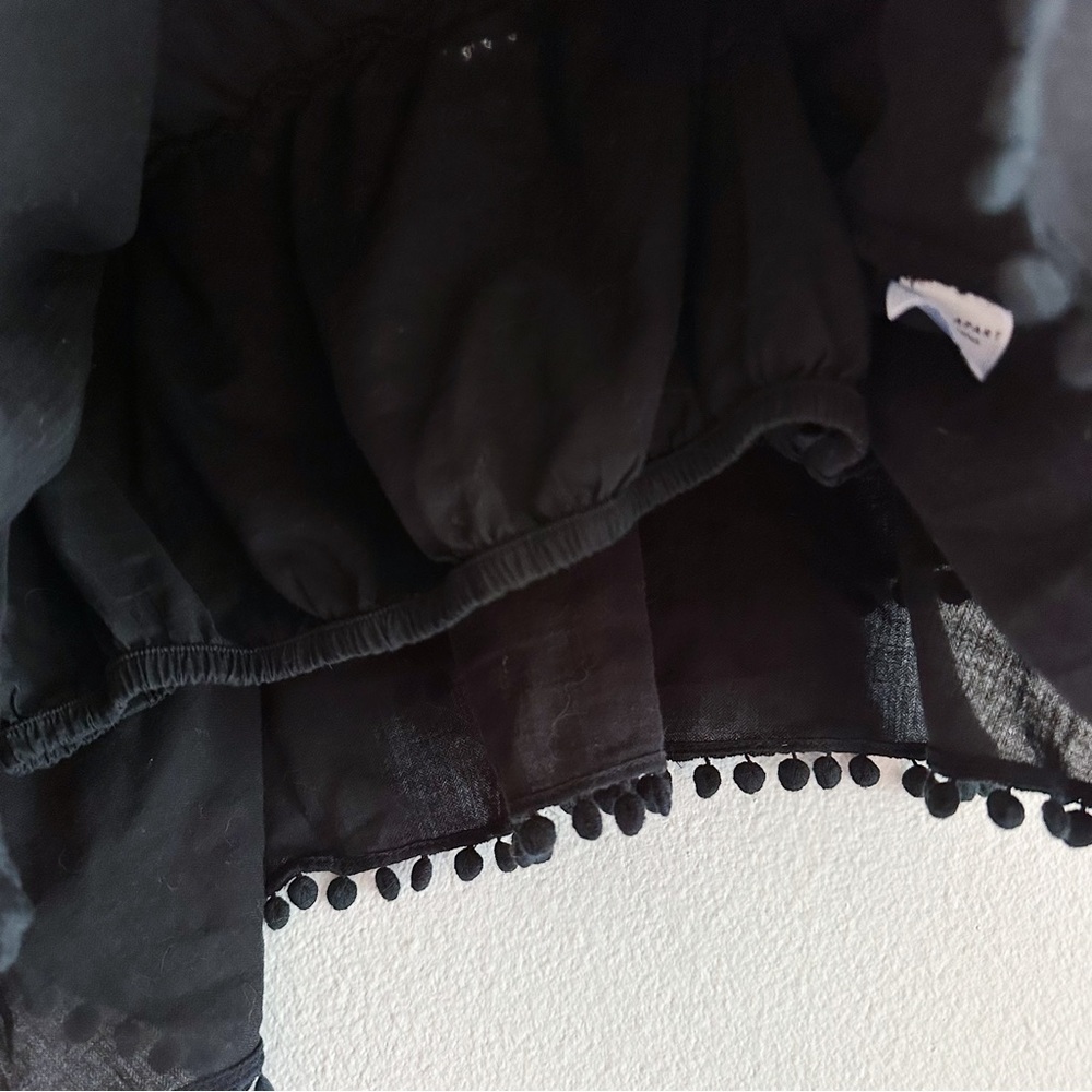 Apiece Apart Rosal Off the Shoulder Layered Black Crop Top 100% Cotton - Picture 9 of 12